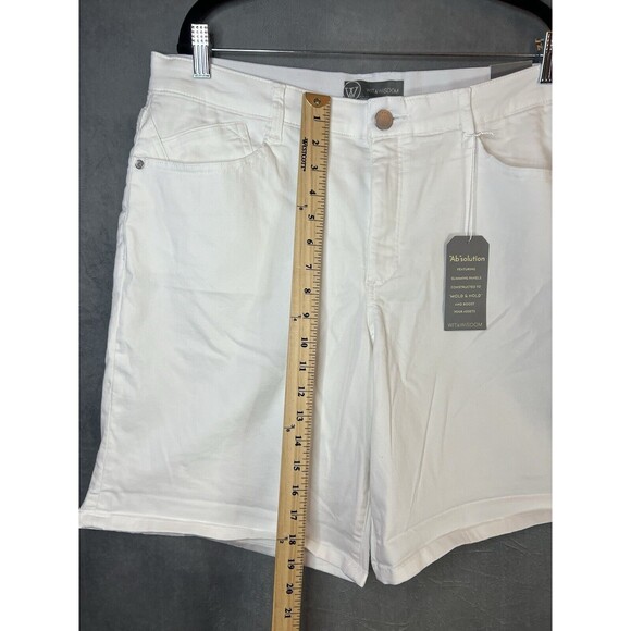 Wit & Wisdom Ab-Solution Shorts Womens 16 White Slimming Stretch Cotton Blend - Picture 9 of 11